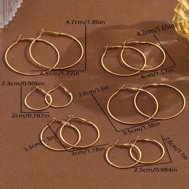 12pcs Metal Round Women's Earring Set